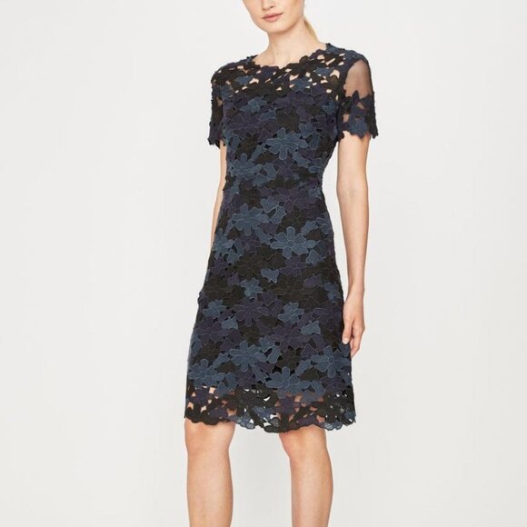 $468, ELIE TAHARI, "Ophelia" Floral Crochet Dress - 2 - Picture 1 of 8